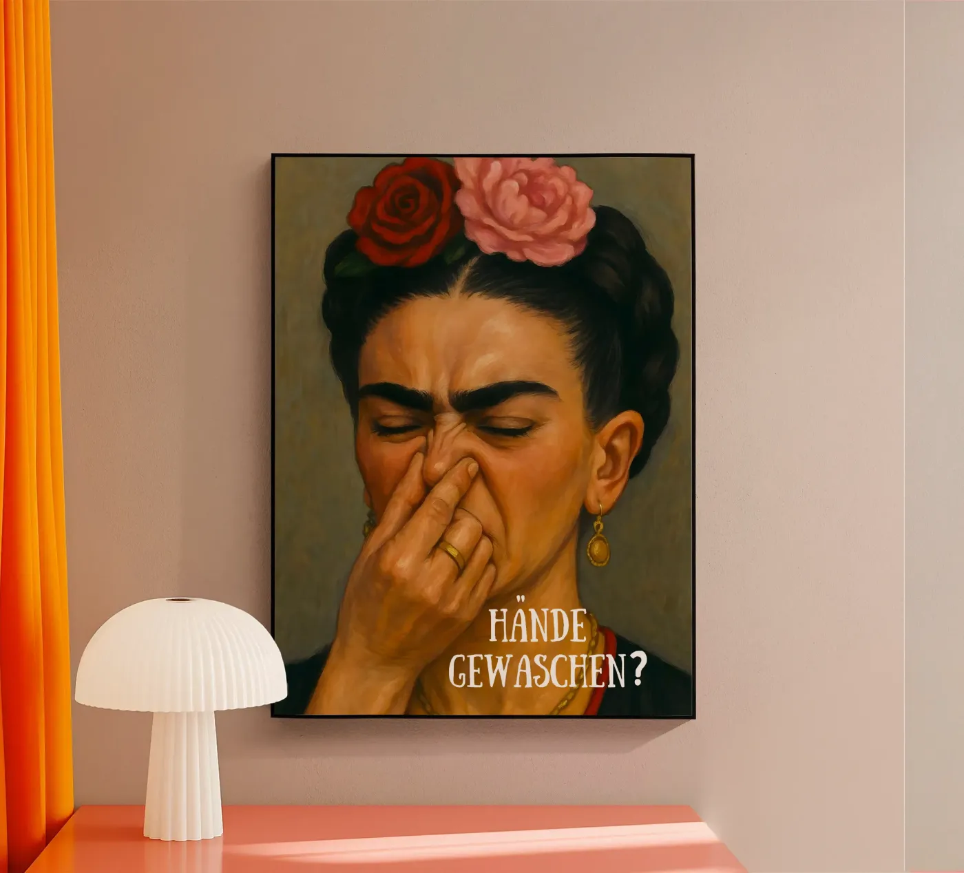 HANDS WASHED – FRIDA KAHLO FUNNY BATHROOM acrylic glass by ARTOMATIC