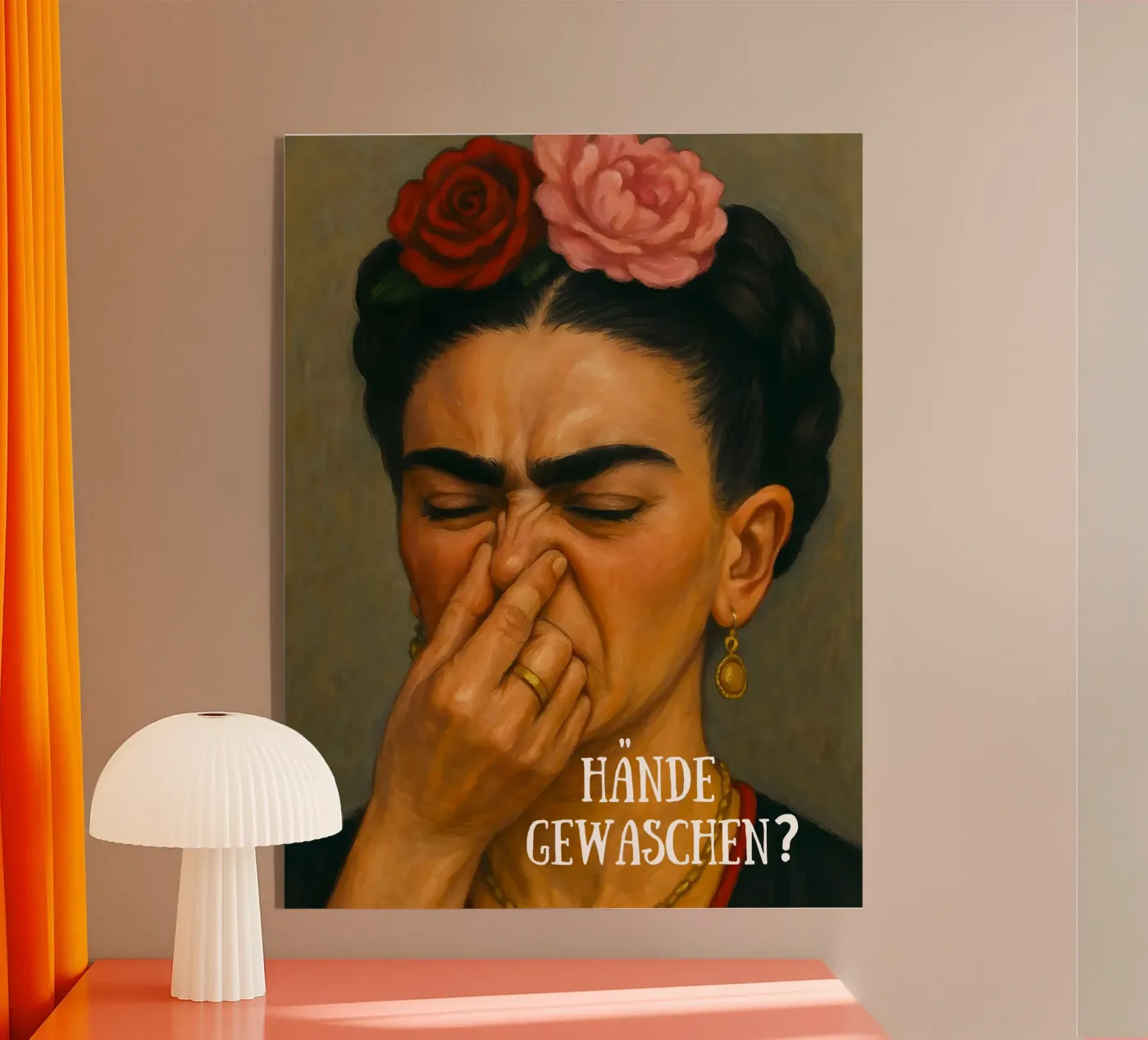 HANDS WASHED – FRIDA KAHLO FUNNY BATHROOM acrylic glass by ARTOMATIC