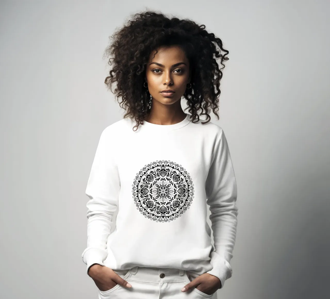 Mandala. Nero. felpa da CalliLetters
