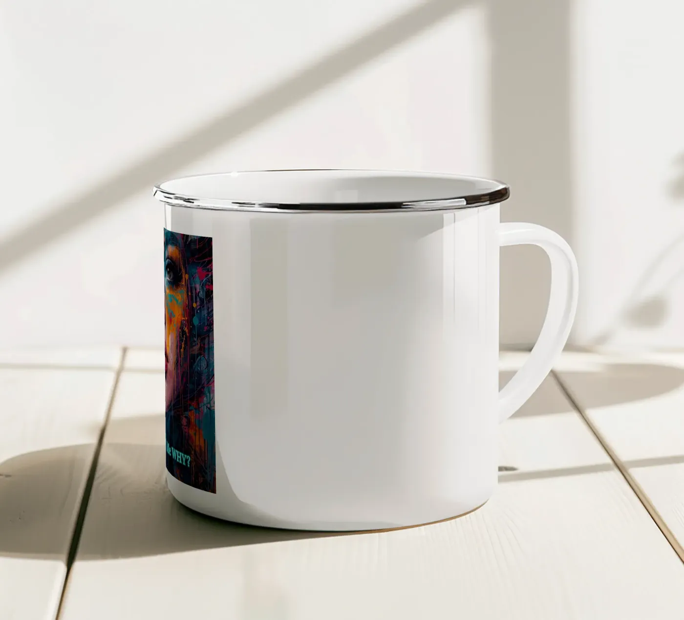 WHY? enamel mug by livingyourway