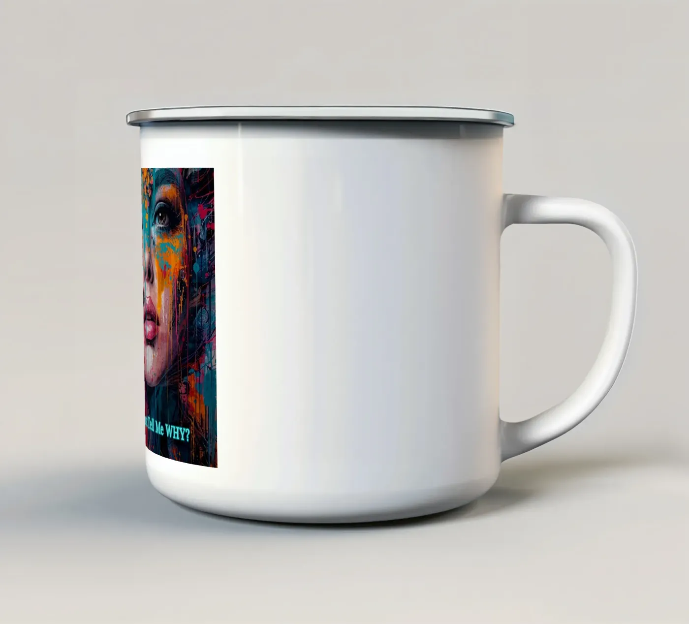 WHY? enamel mug by livingyourway