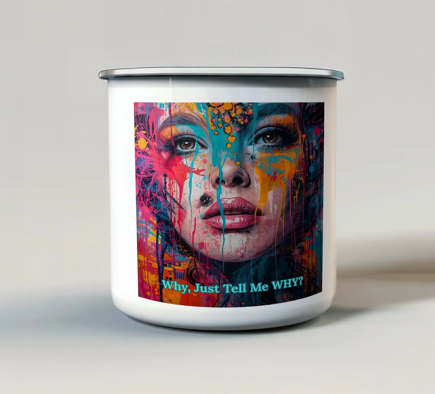 WHY? enamel mug by livingyourway