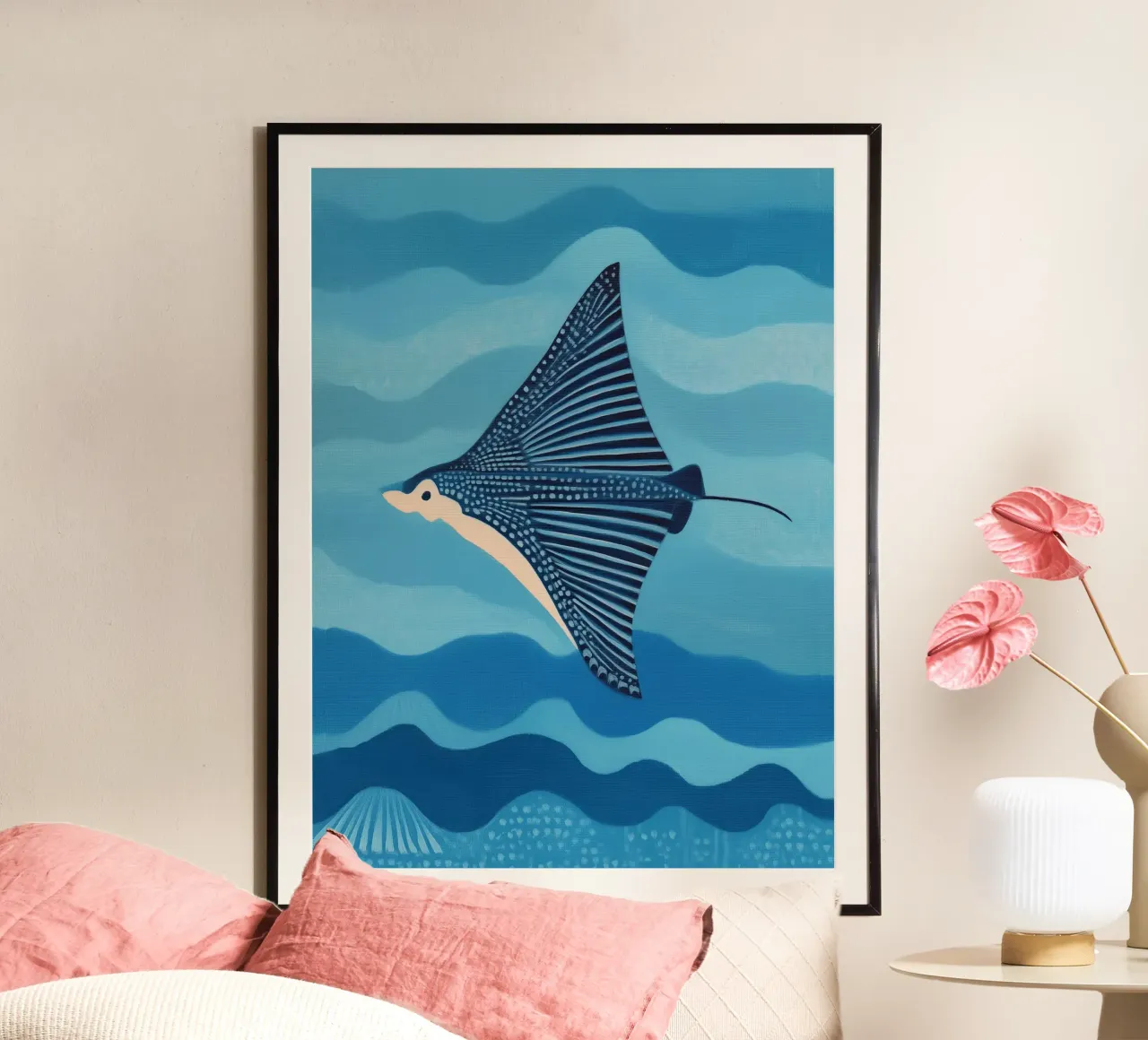 Manta blu poster da Sienna Atelier