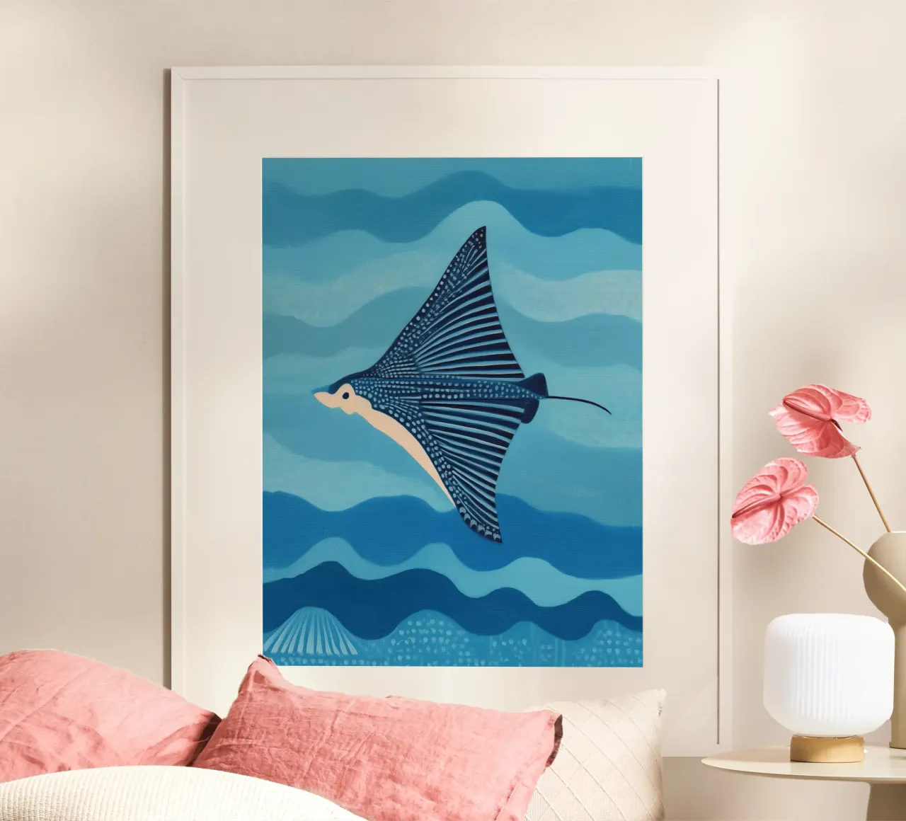 Manta blu poster da Sienna Atelier