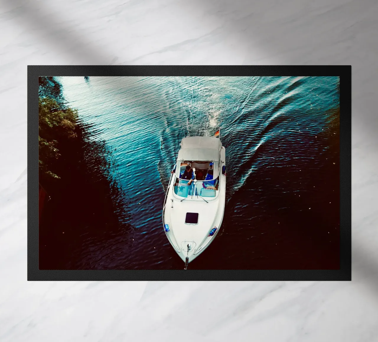 Between Blue Lines doormat by JUNIQERIN photography by Dorothea Baur