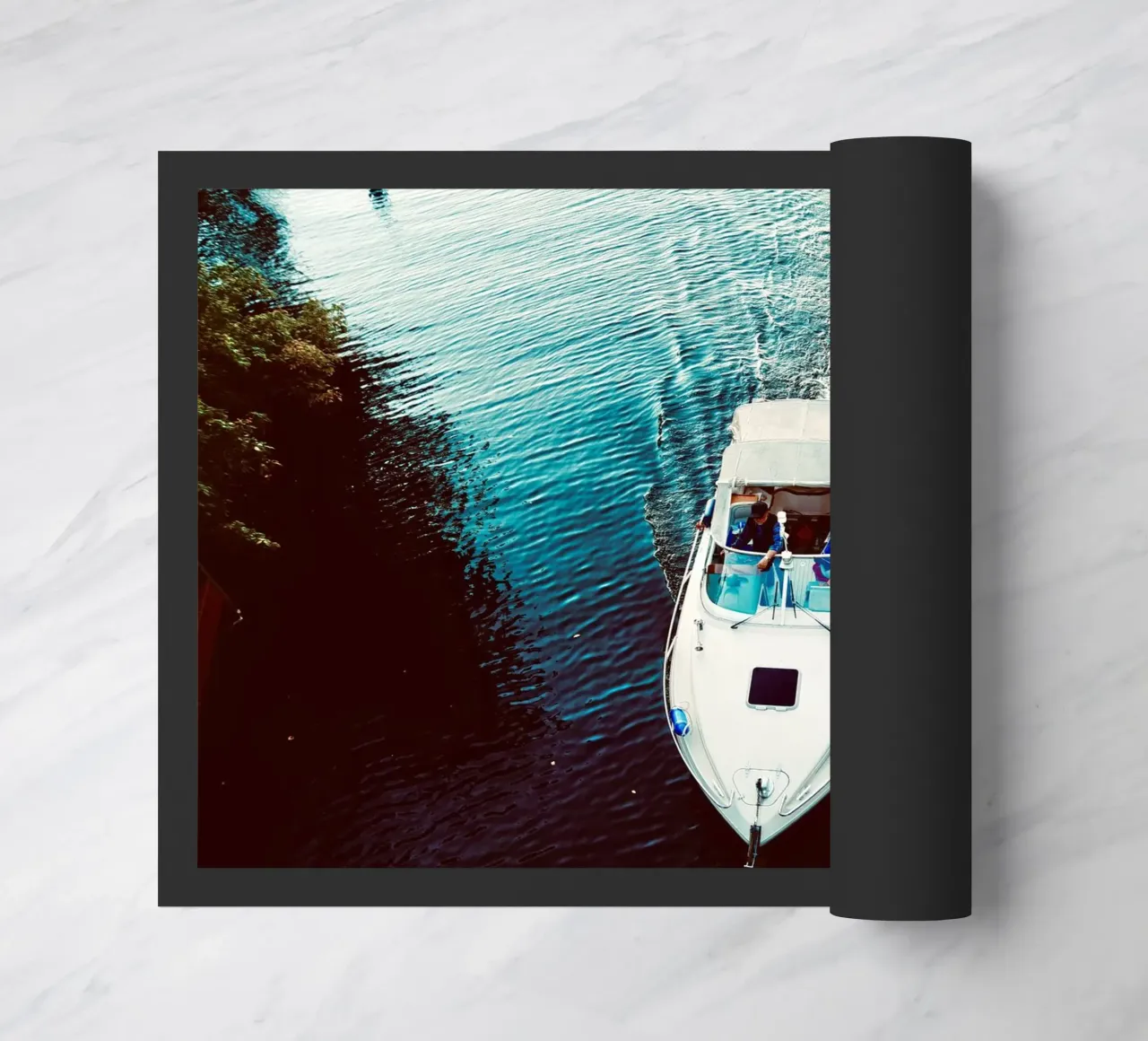 Between Blue Lines doormat by JUNIQERIN photography by Dorothea Baur