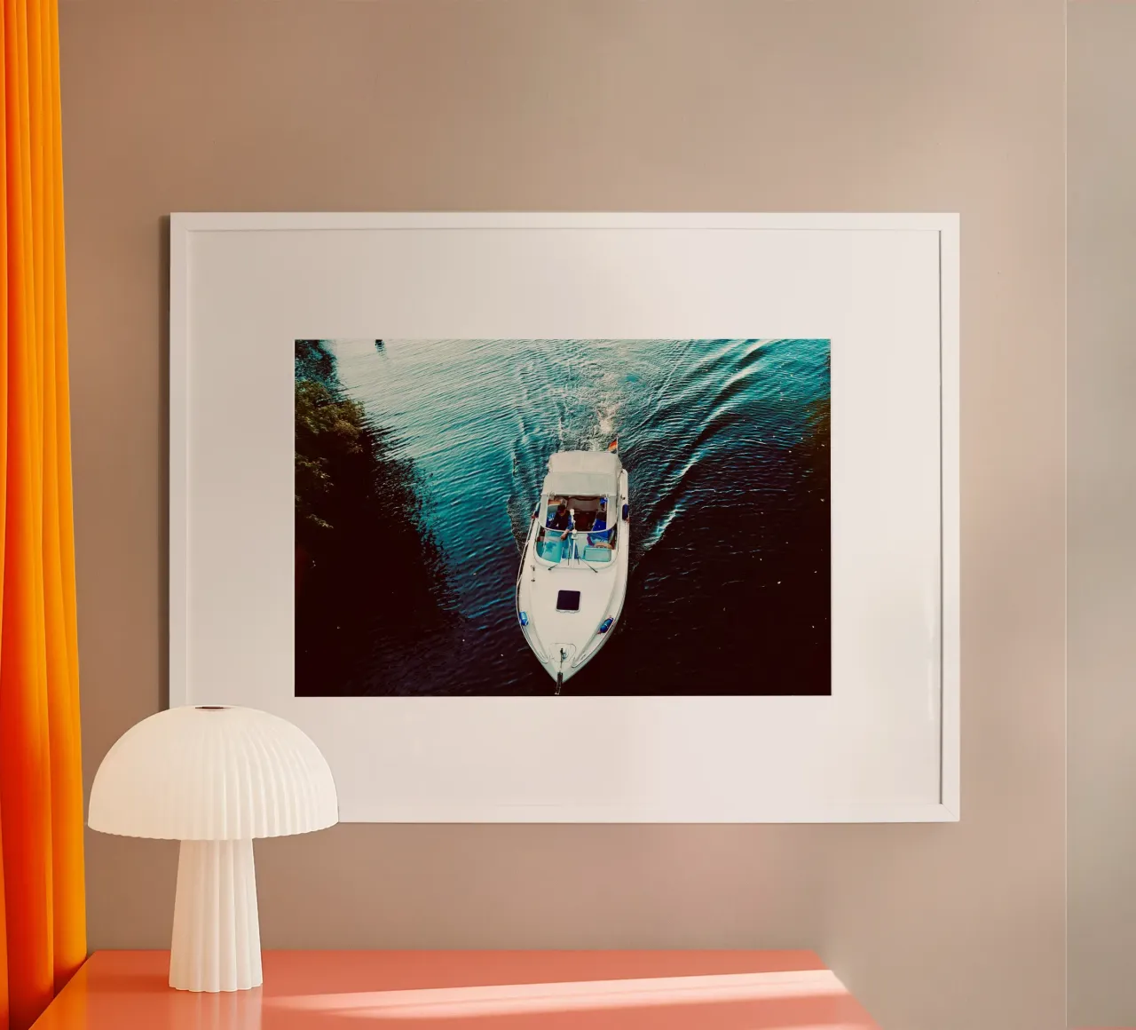 Tussen blauwe lijnen poster van JUNIQERIN photography by Dorothea Baur