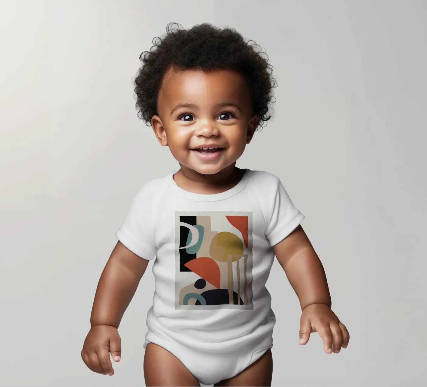 Abstracte samenstelling babyrompertje korte mouwen van M.A.Z.U.N.