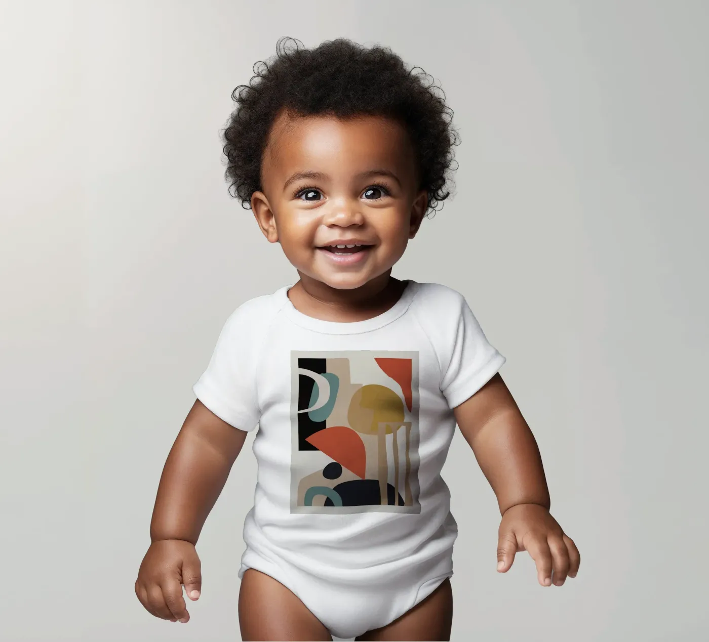 Abstracte samenstelling babyrompertje korte mouwen van M.A.Z.U.N.