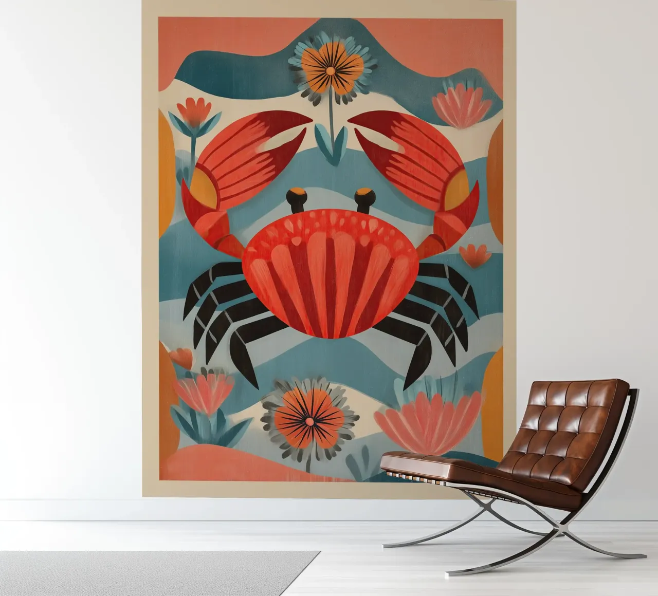 Zeetuin krab fotobehang van Sienna Atelier