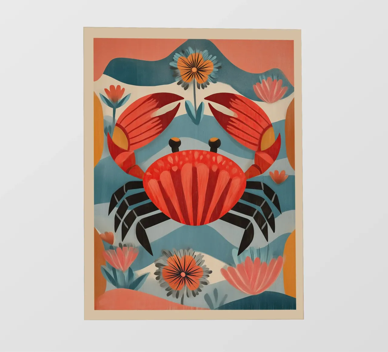 Zeetuin krab fotobehang van Sienna Atelier