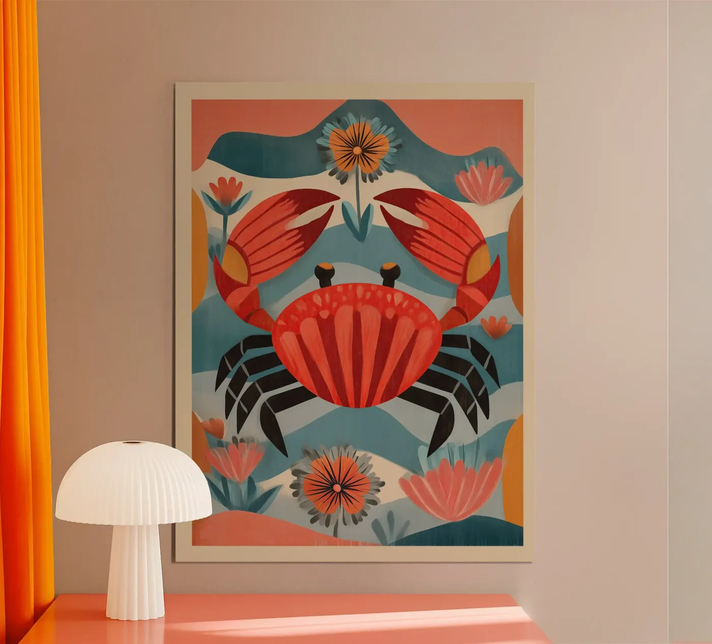 Zeetuin krab poster van Sienna Atelier