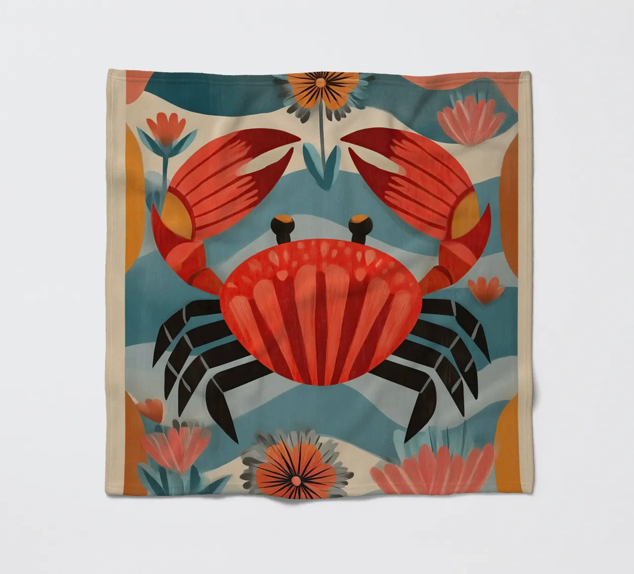 Zeetuin krab fleecedeken van Sienna Atelier