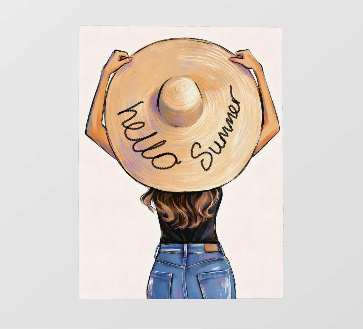 VROUW MET EEN 'HELLO SUMMER'-HOED backlit folie van ARTOMATIC