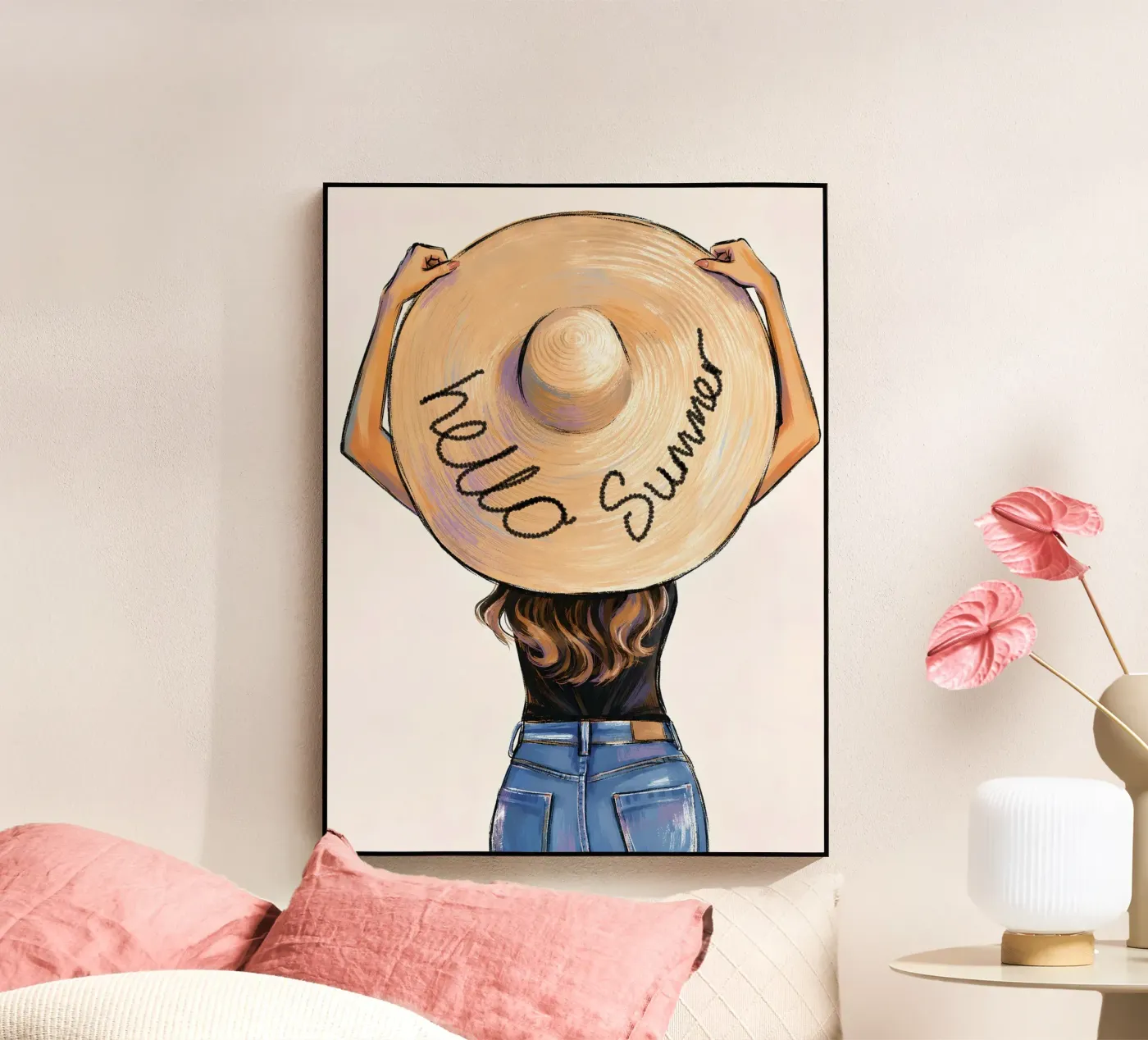 HELLO SUMMER - WOMAN IN BIG SUN HAT plexiglass da ARTOMATIC