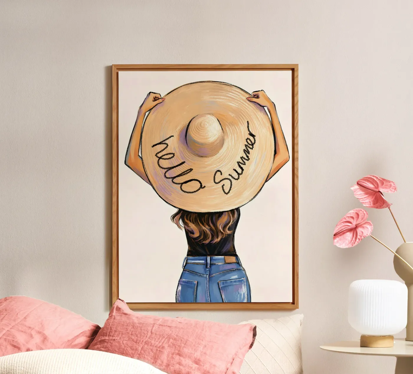 CIAO ESTATE - DONNA CON UN GRANDE CAPPELLO DA SOLE alluminio dibond da ARTOMATIC