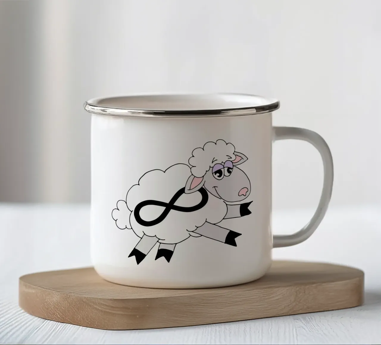 L'infinito che conta le pecore tazza in smalto da sillyindustries