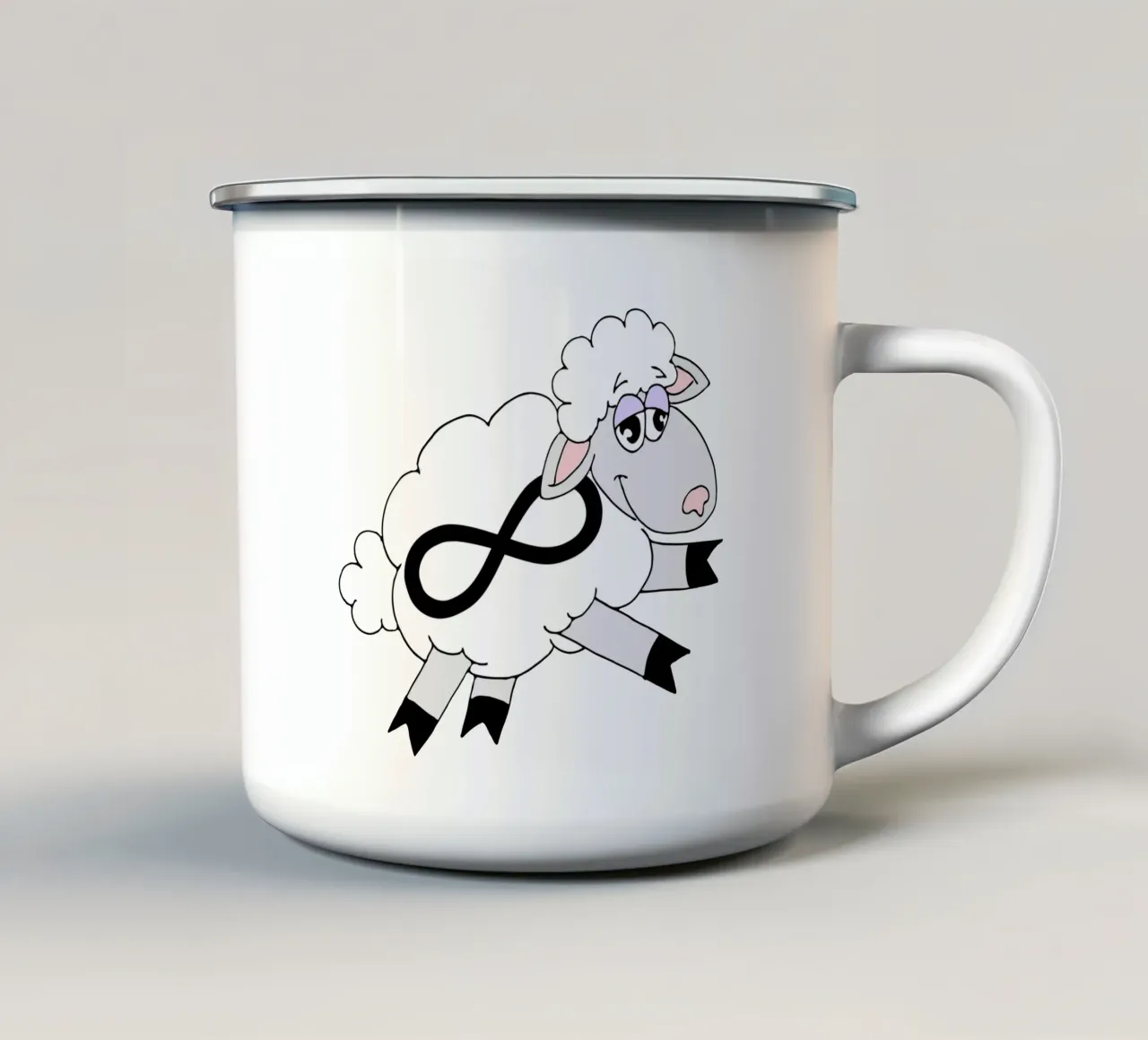 L'infinito che conta le pecore tazza in smalto da sillyindustries