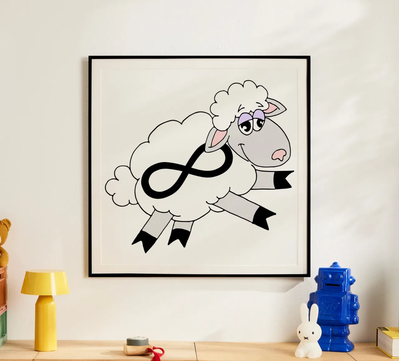 L'infinito che conta le pecore poster con telaio in plastica da sillyindustries