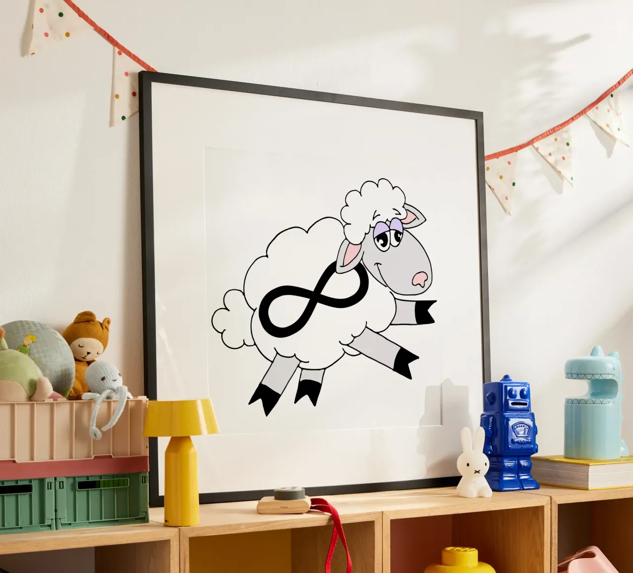L'infinito che conta le pecore poster con telaio in plastica da sillyindustries