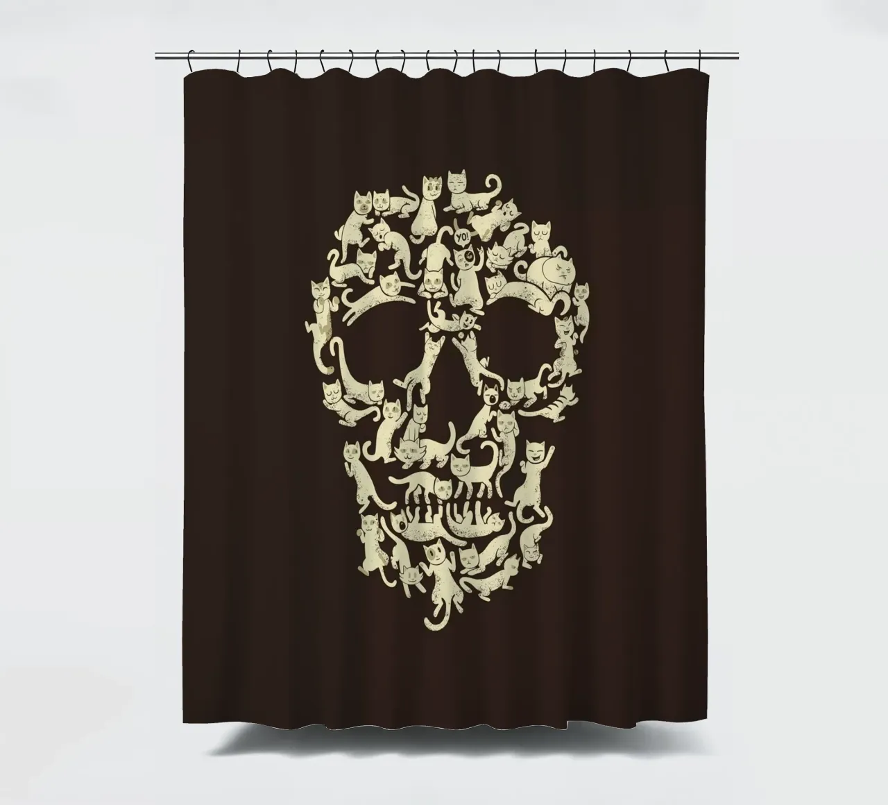 CatSkull shower curtain by Tobe Fonseca