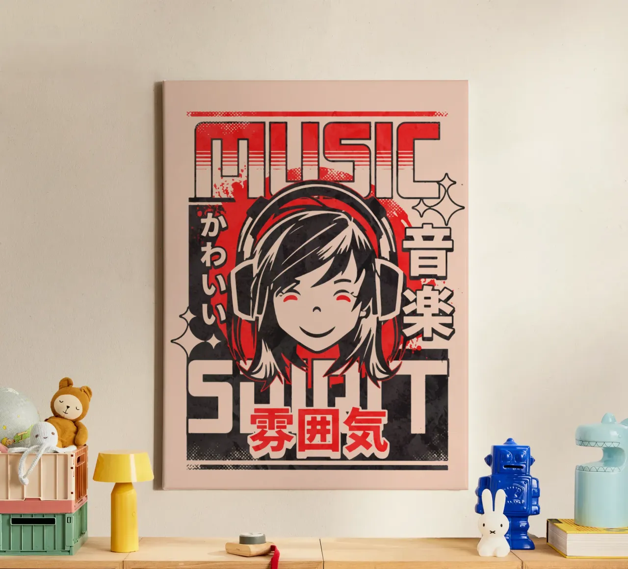 Muziek Geest Vibes canvas met Baklijst van Gunawan Rb