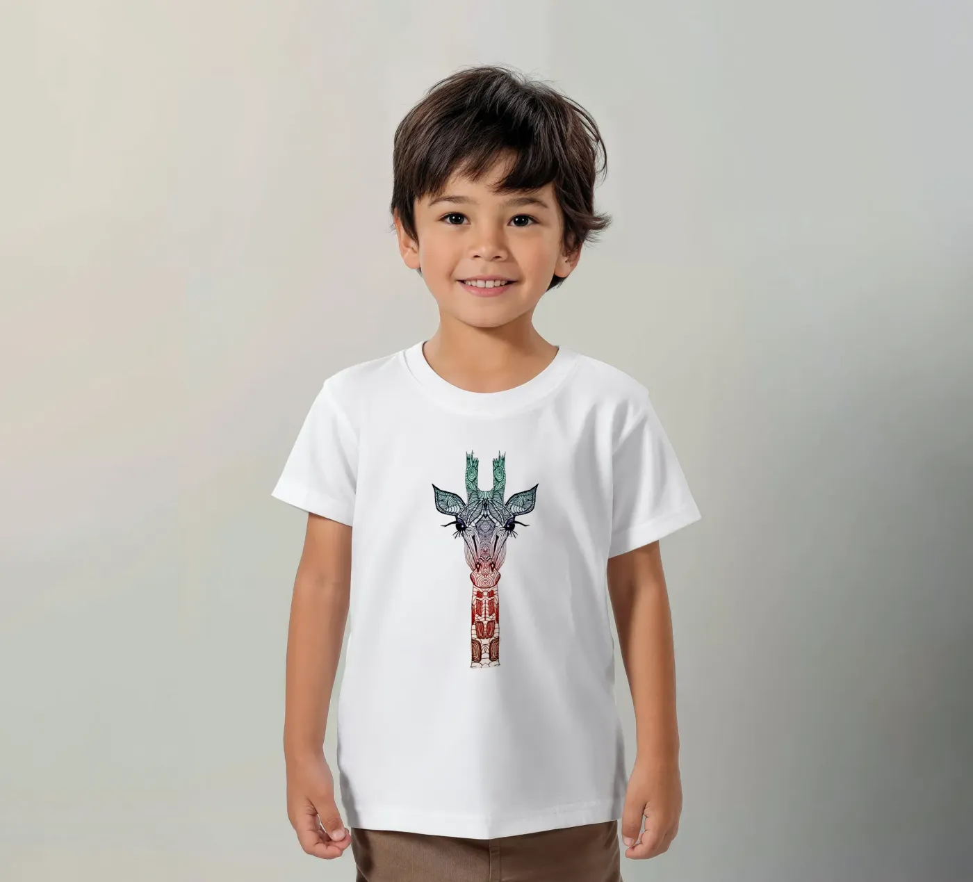 Giraffe kinder t-shirt van Monika Strigel