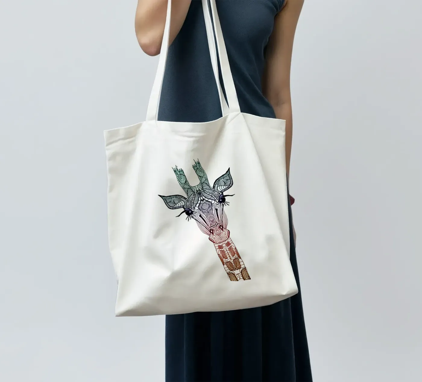 Giraffe tote bag by Monika Strigel