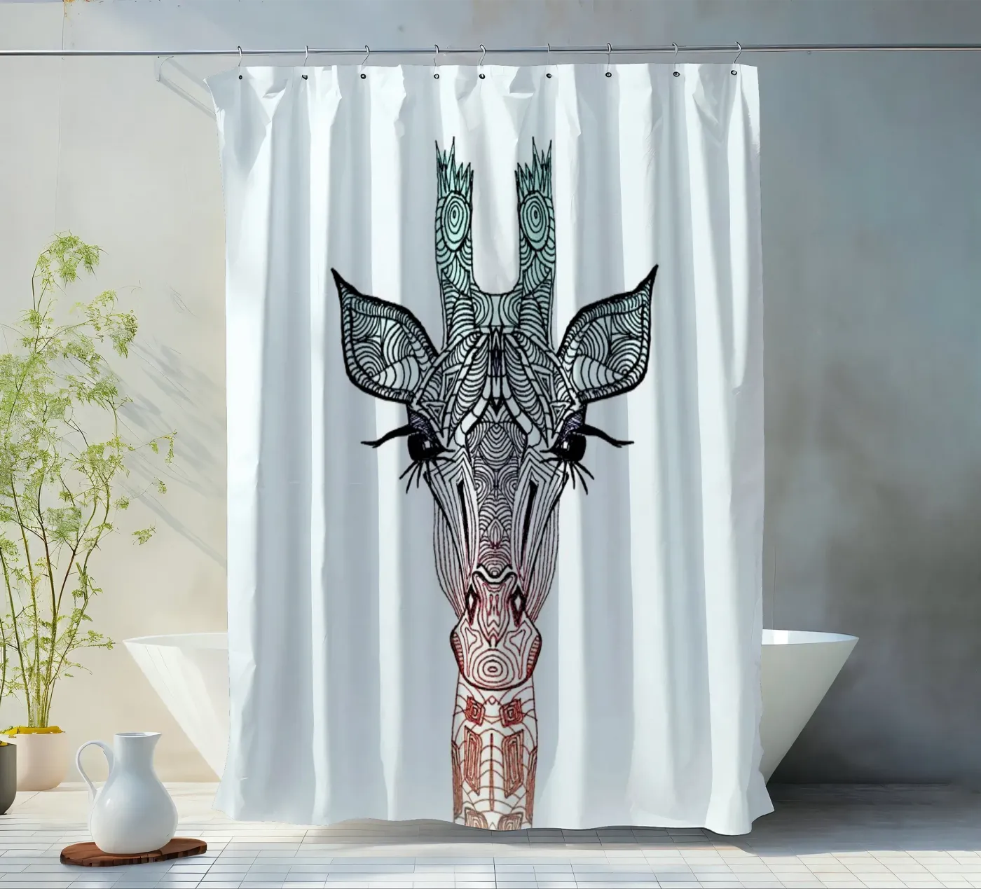 Giraffe Duschvorhang von Monika Strigel