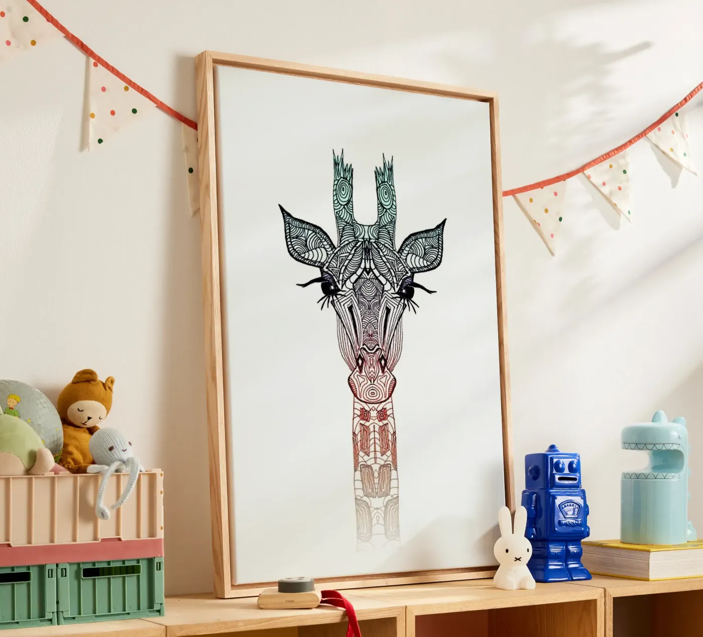 Giraffe canvas by Monika Strigel