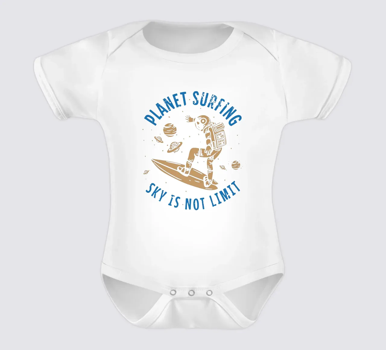 PLANET SURFING SKY IS NOT LIMIT Kurzarm Babybody von Gunawan Rb