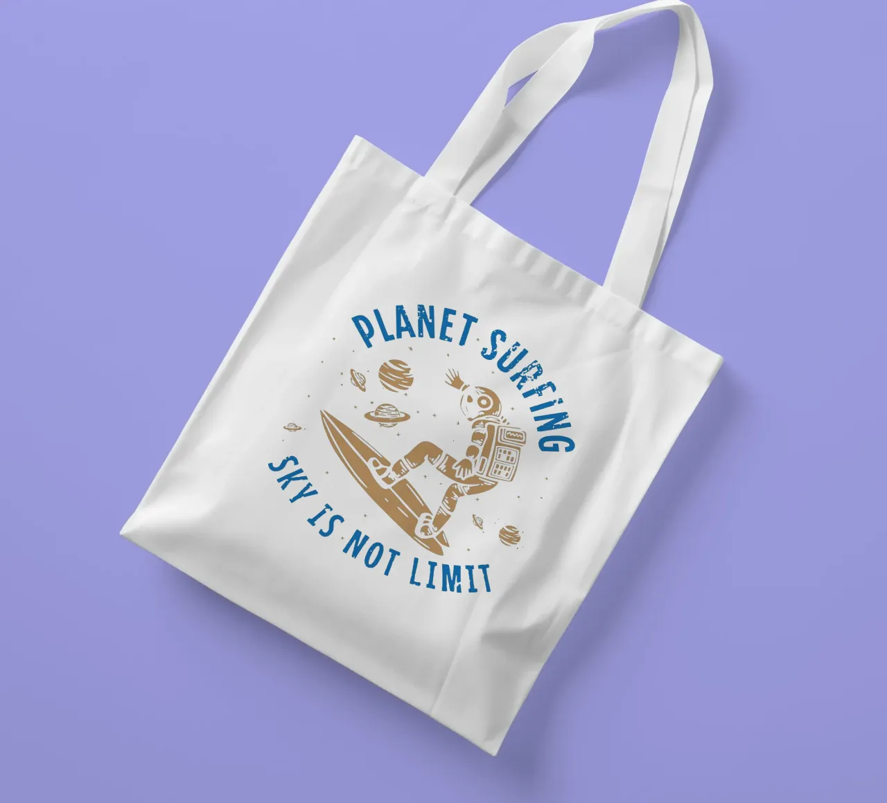 PLANET SURFING SKY IS NOT LIMIT Jutebeutel von Gunawan Rb