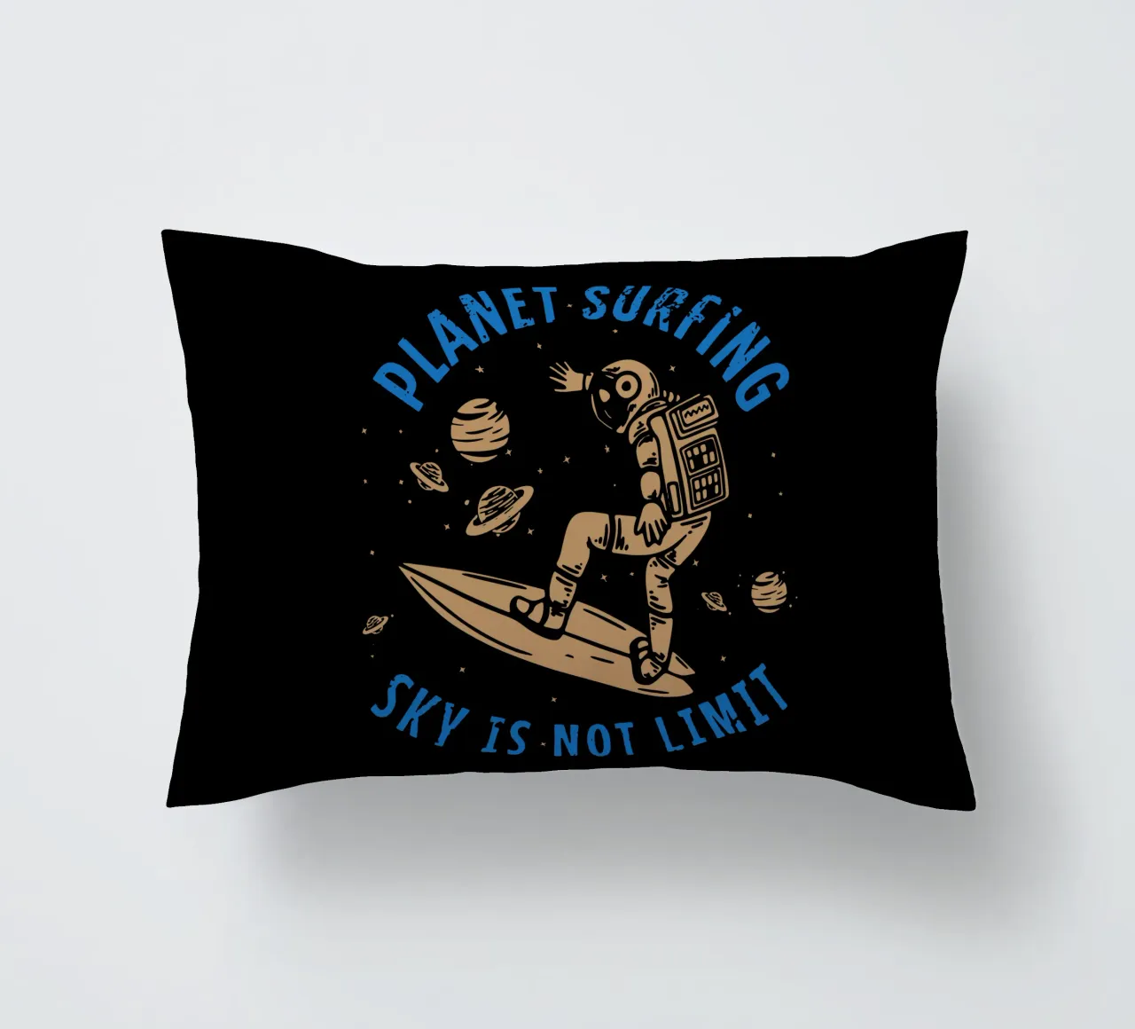 PLANET SURFING SKY IS NOT LIMIT decorative cushion by Gunawan Rb