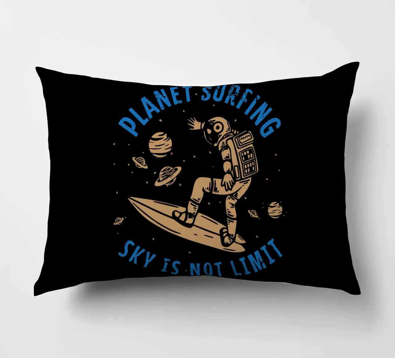 PLANET SURFING SKY IS NOT LIMIT decorative cushion by Gunawan Rb