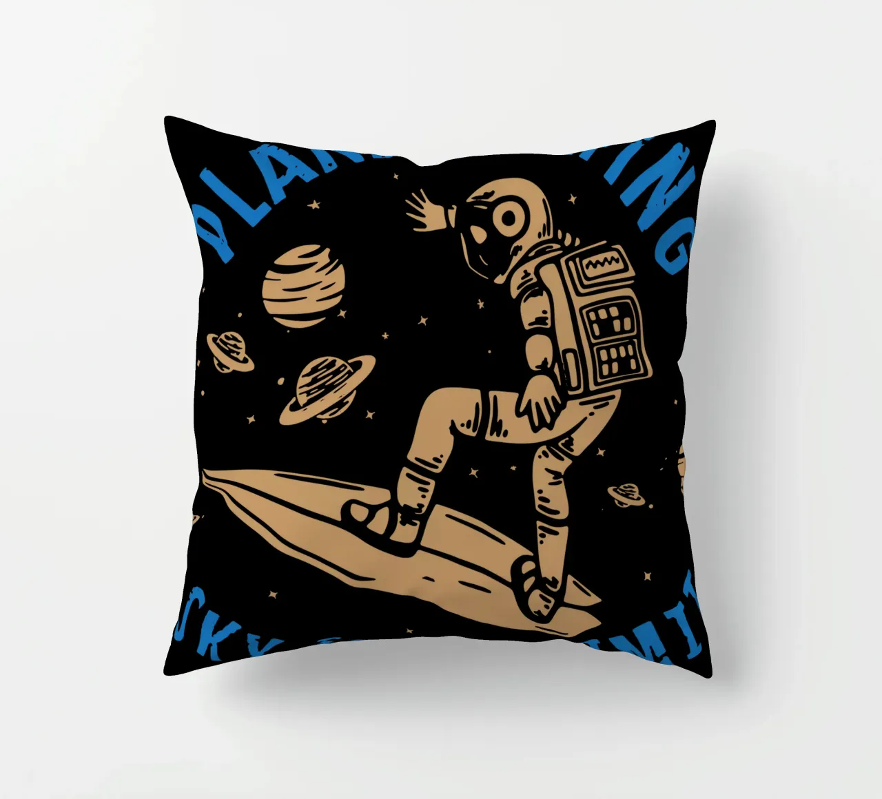 PLANET SURFING SKY IS NOT LIMIT decorative cushion by Gunawan Rb