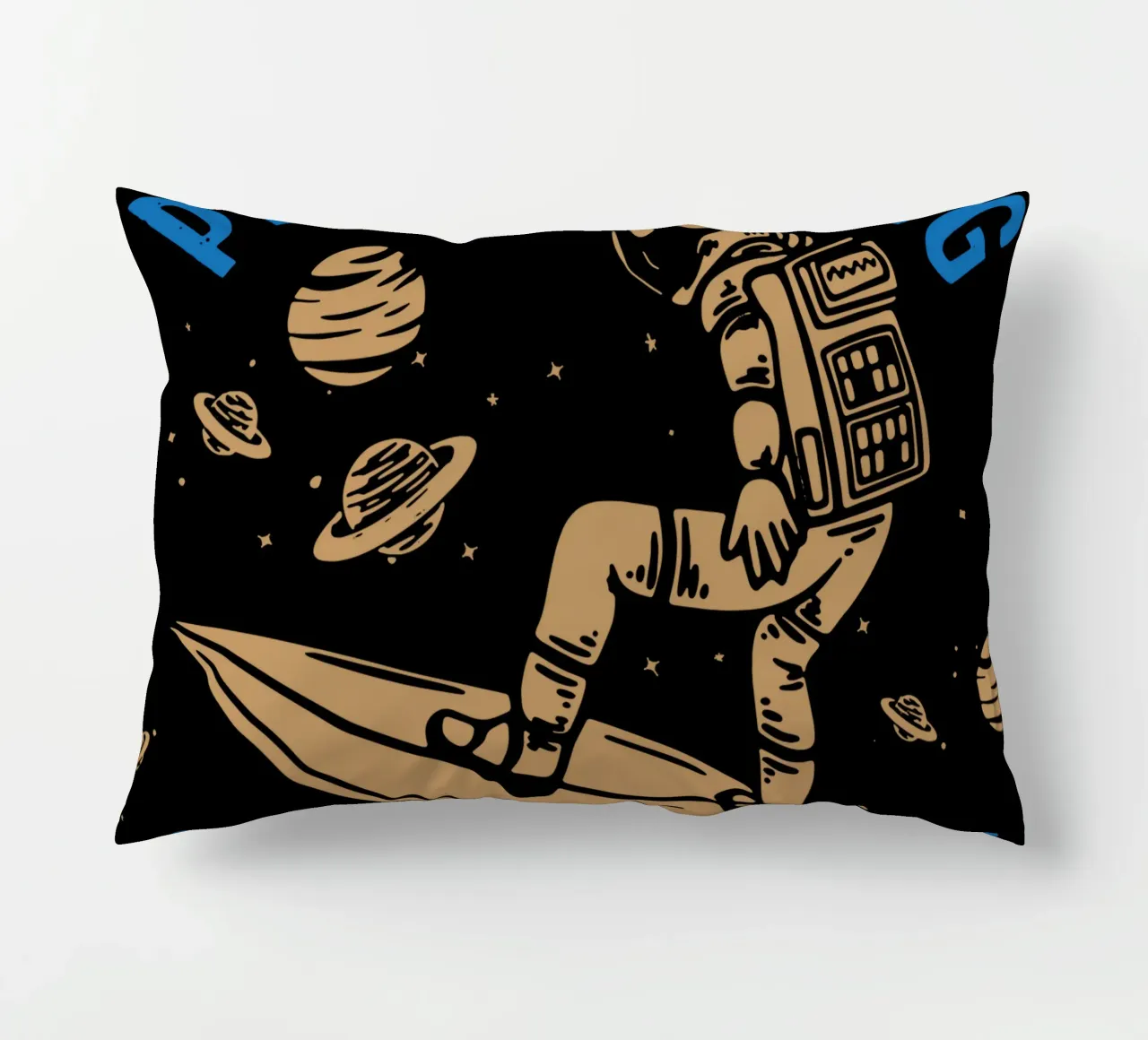 PLANET SURFING SKY IS NOT LIMIT decorative cushion by Gunawan Rb
