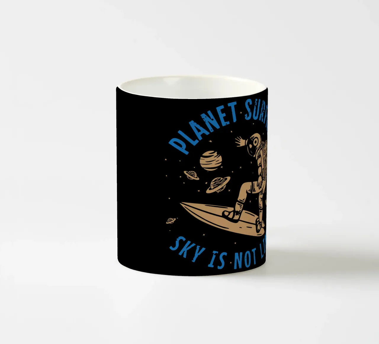 PLANEET SURFEN SKY IS NOT LIMIT keramische mok van Gunawan Rb