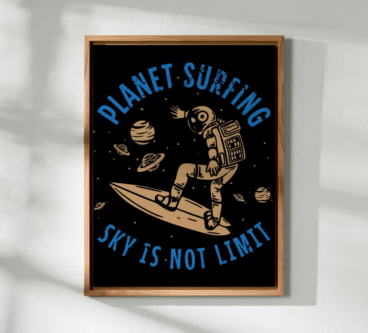 PLANET SURFING SKY IS NOT LIMIT Alu-Dibond von Gunawan Rb