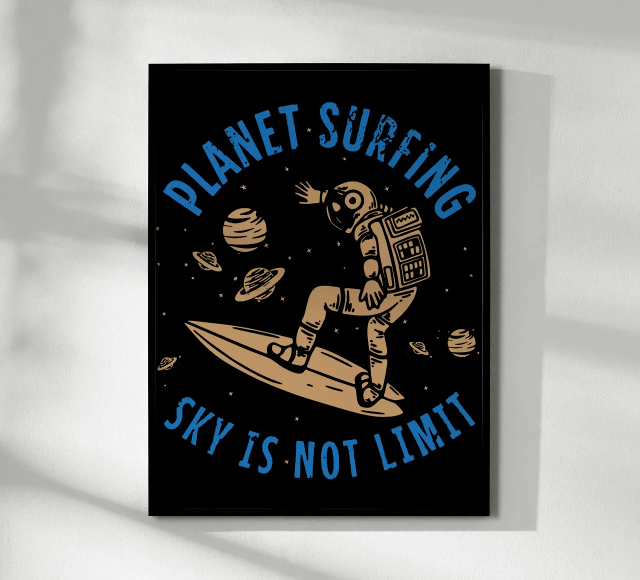 PLANET SURFING SKY IS NOT LIMIT Poster von Gunawan Rb