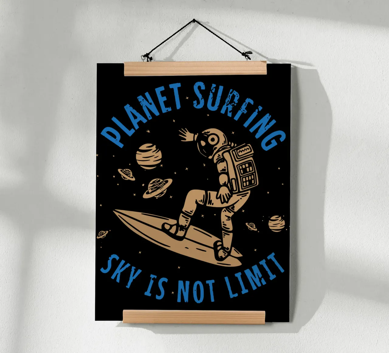 PLANET SURFING SKY IS NOT LIMIT Poster von Gunawan Rb