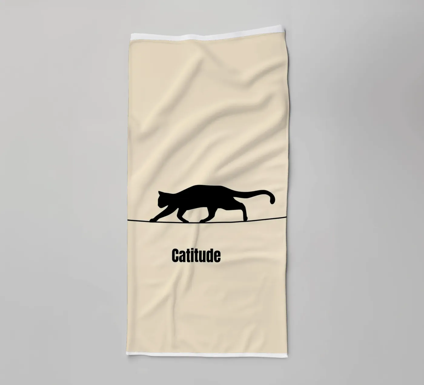 Catitude towel by Tabea Jule