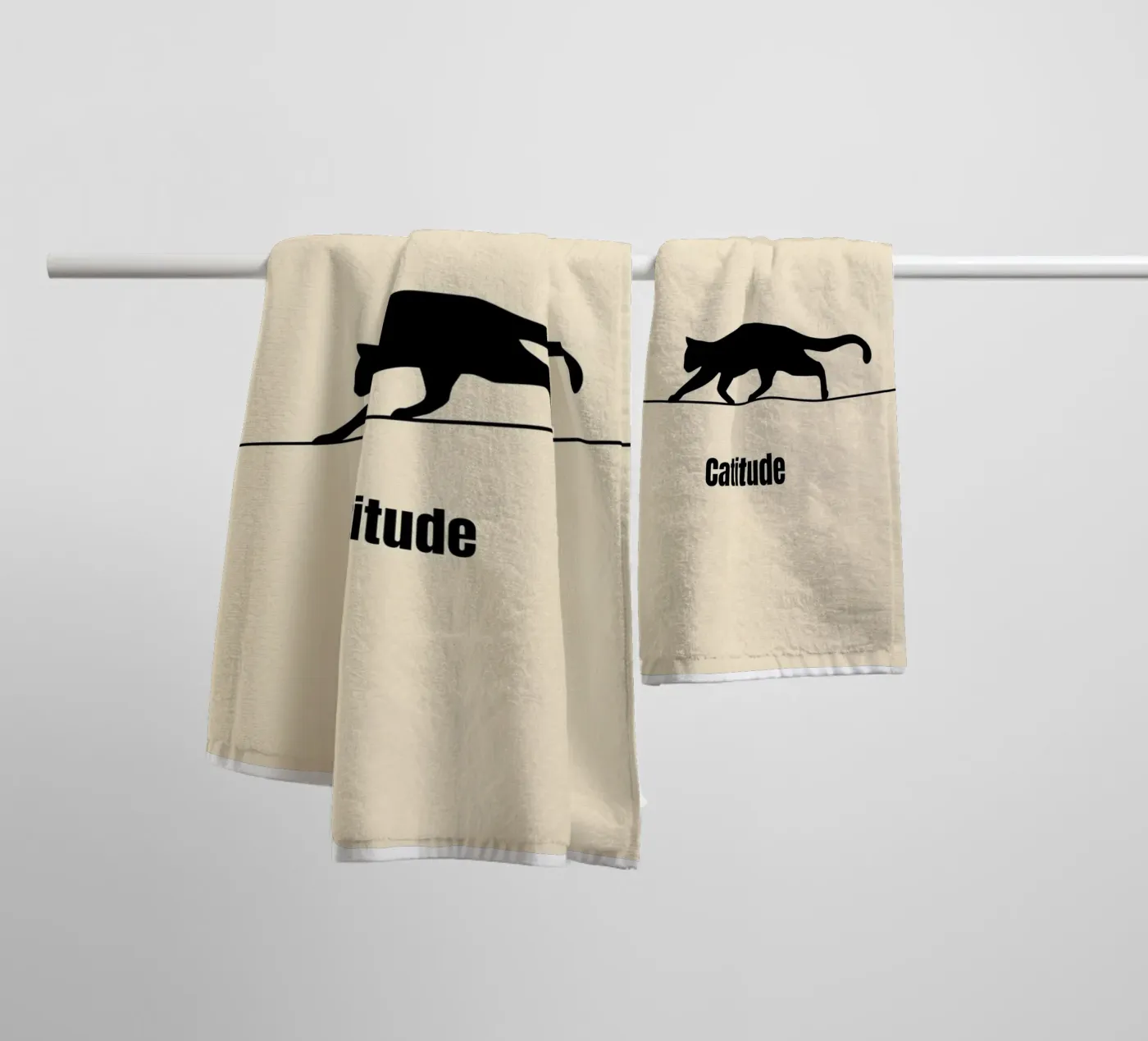 Catitude towel by Tabea Jule
