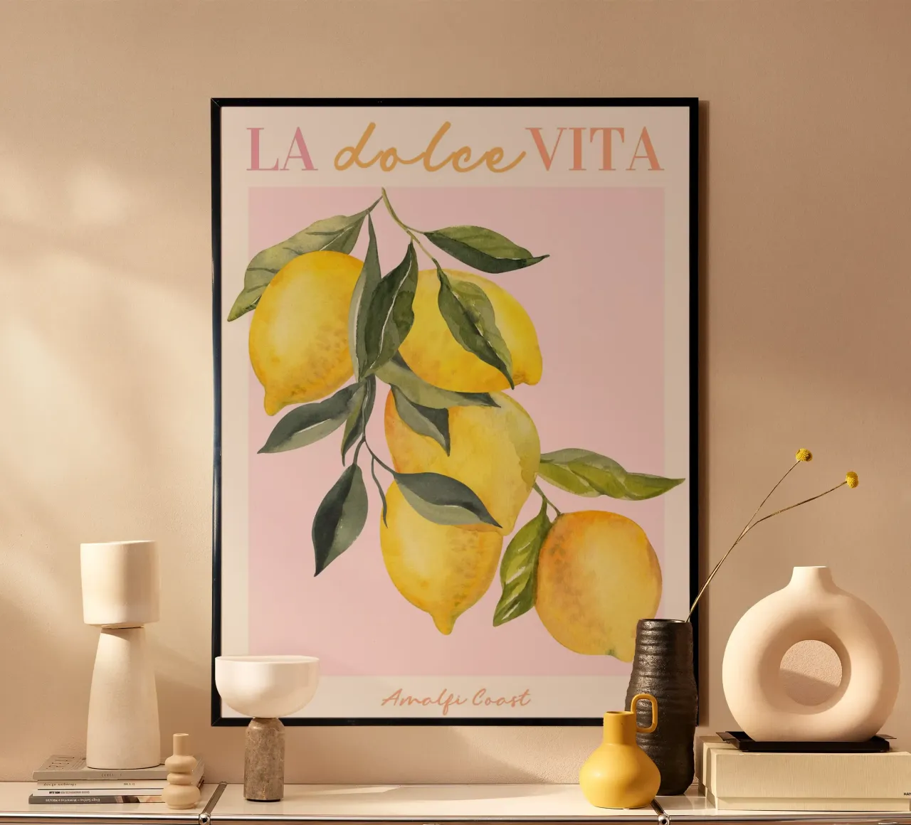 Lemon Print, La Dolce Vita, Italy Poster poster by Bella Studio