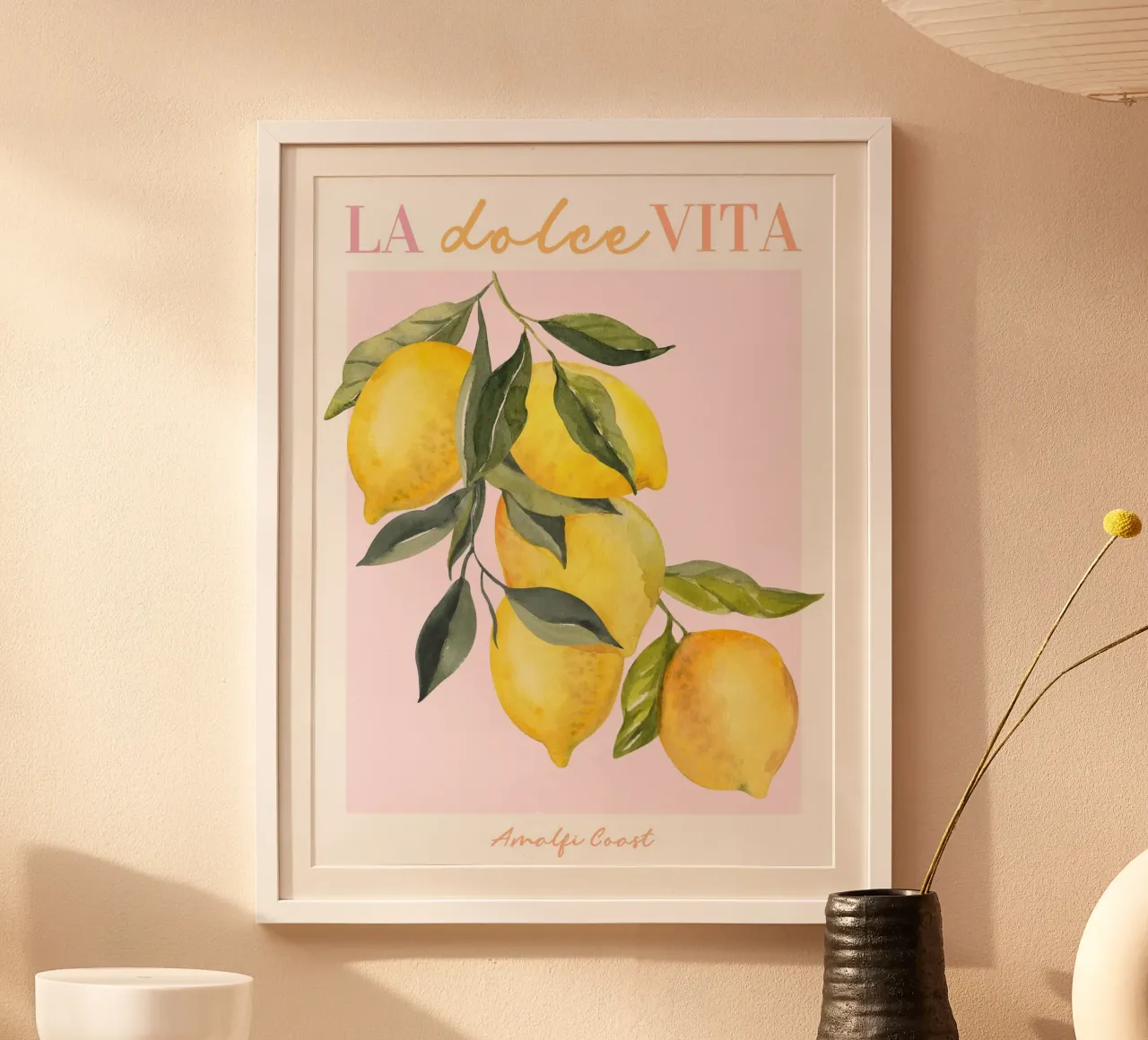 Lemon Print, La Dolce Vita, Italy Poster poster by Bella Studio