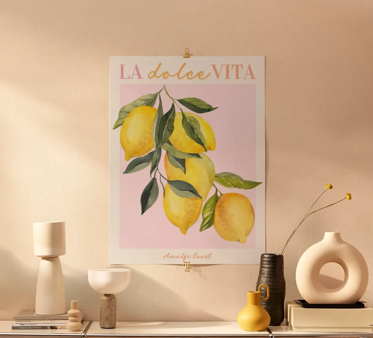 Lemon Print, La Dolce Vita, Italy Poster poster by Bella Studio