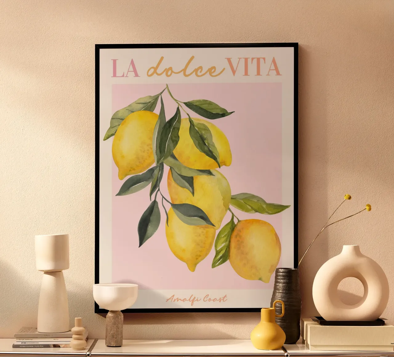 Lemon Print, La Dolce Vita, Italy Poster poster by Bella Studio
