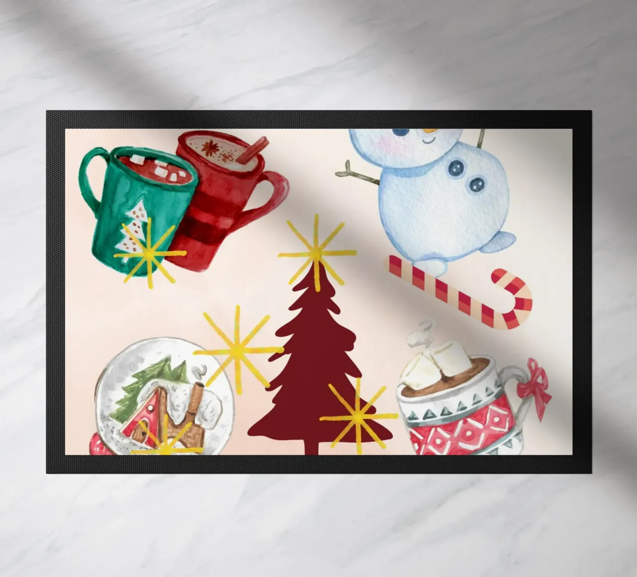 Winterpret deurmat van Kikis Christmas Store