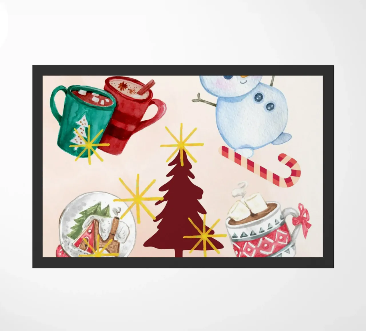 Winterpret deurmat van Kikis Christmas Store