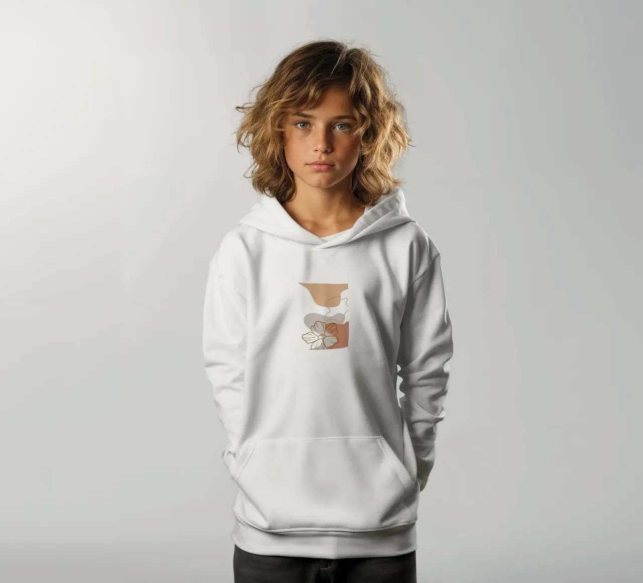 Fiori minimalisti felpa bambino con cappuccio da YSV MINIMALIST