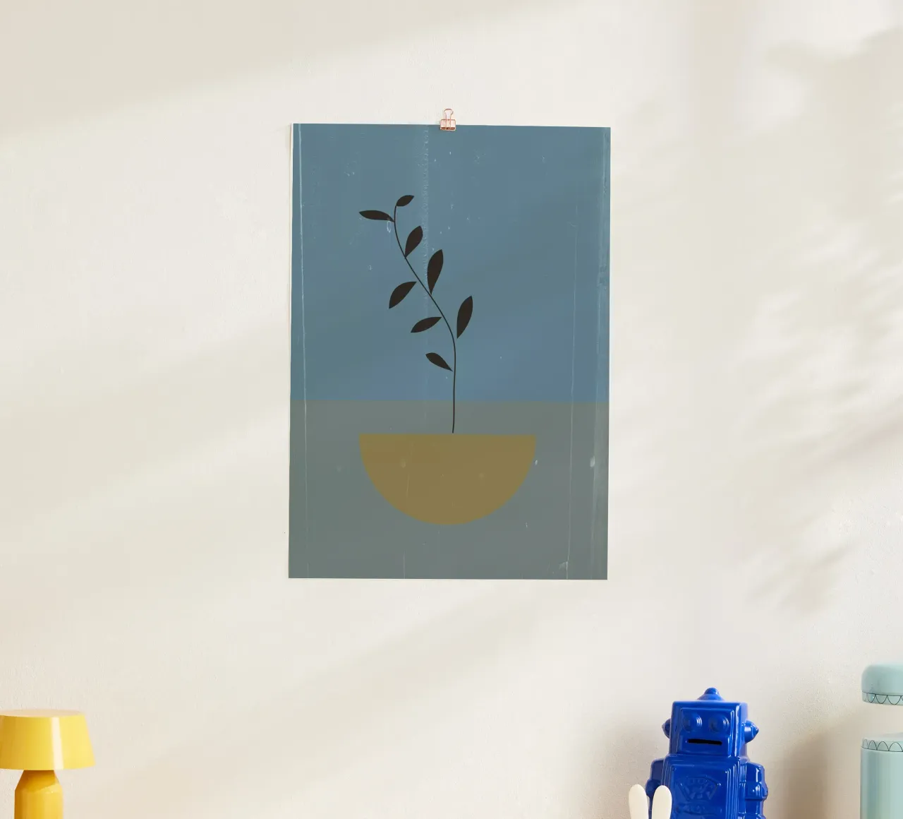 Minimal garden poster with wooden frame by LaylaOzHome